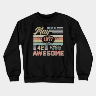 43rd Birthday gift 43 Years Old Awesome Since May 1977 Crewneck Sweatshirt